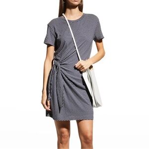 EUC Vince Short Classic Stripe Side-The Dress Navy White Stripe size Small